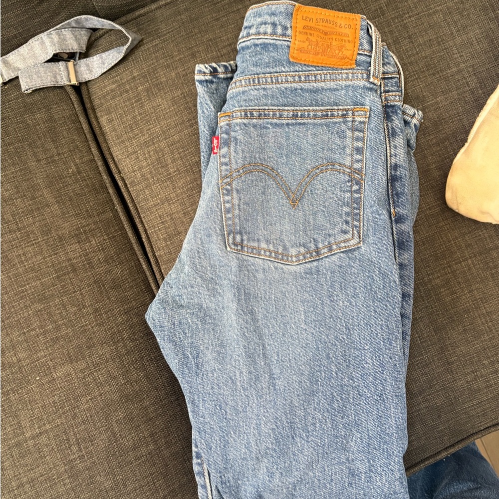 Levi's Light Blue Denim Jeans with Orange Stitching